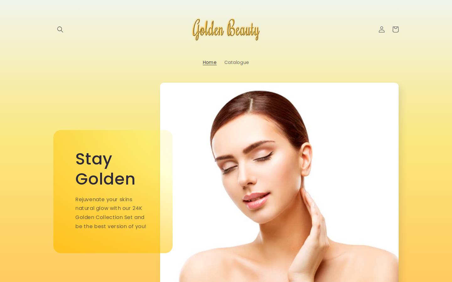 goldenbeautyskincare.com homepage screenshot