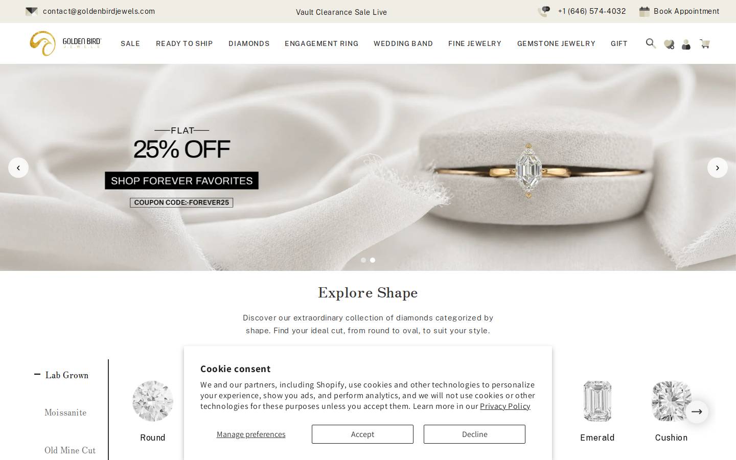goldenbirdjewels.com homepage screenshot