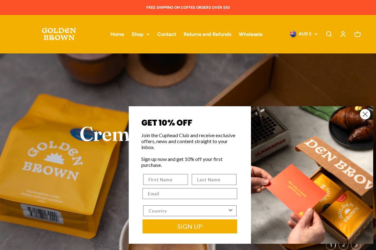 goldenbrown.coffee homepage screenshot