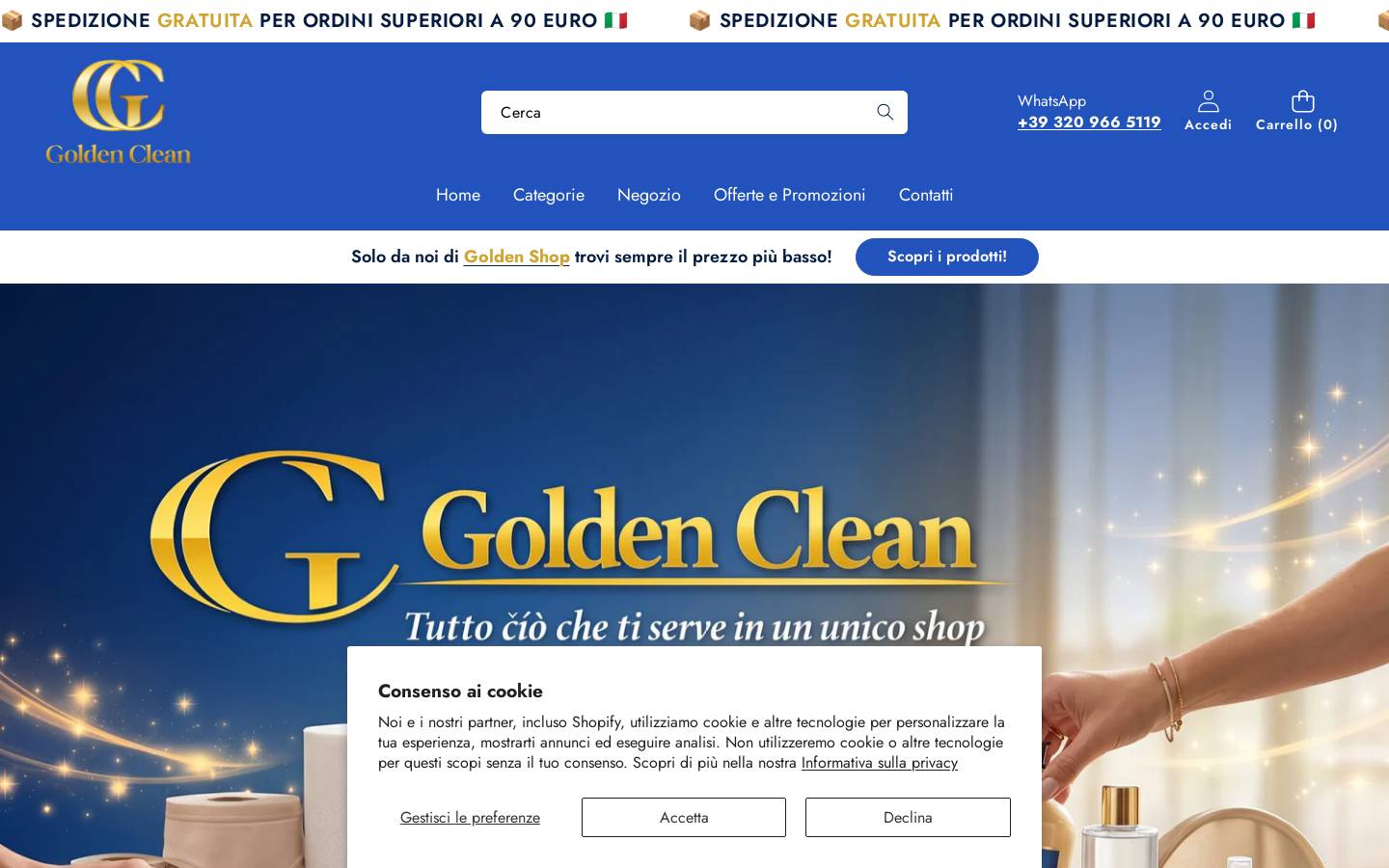 goldenclean.it homepage screenshot