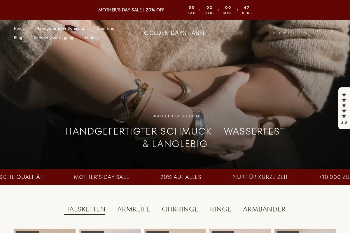GOLDEN DAYS LABEL homepage screenshot