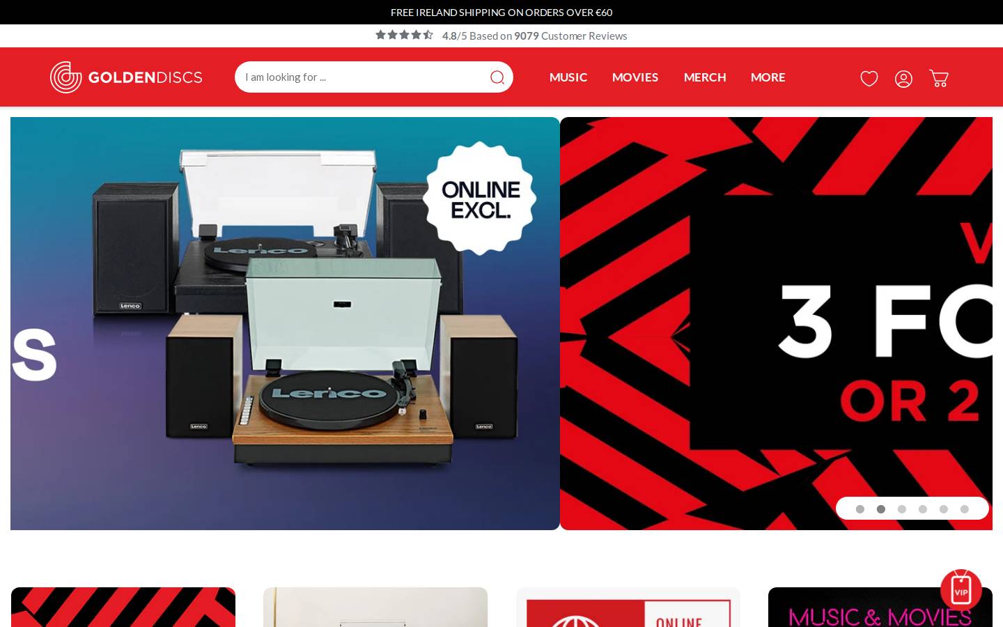 Golden Discs homepage screenshot