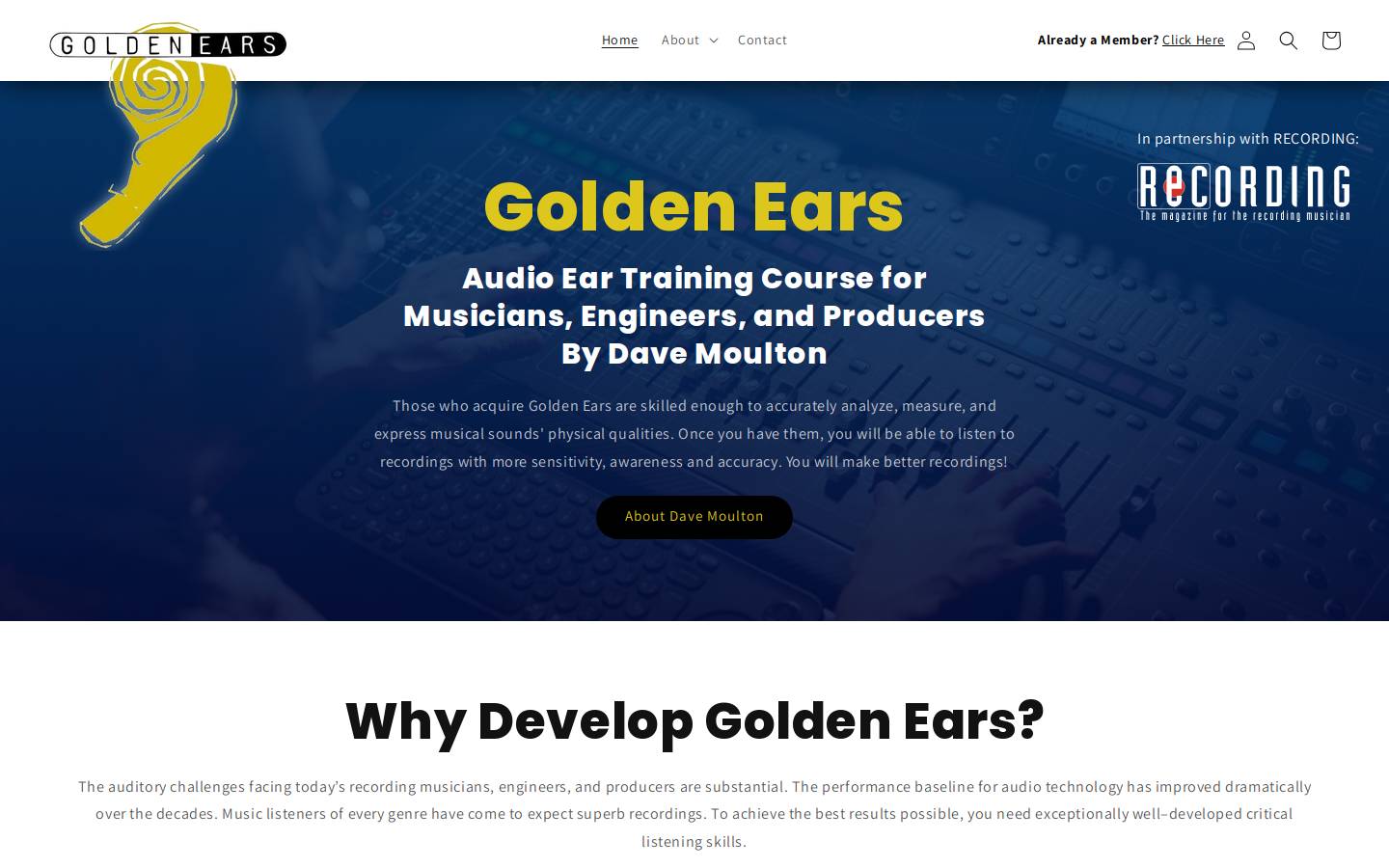 goldenearsaudio.com homepage screenshot