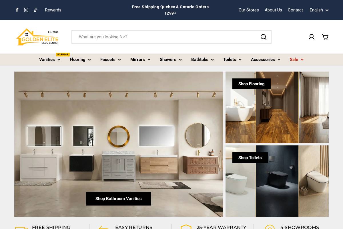 Golden Elite Deco Center homepage screenshot