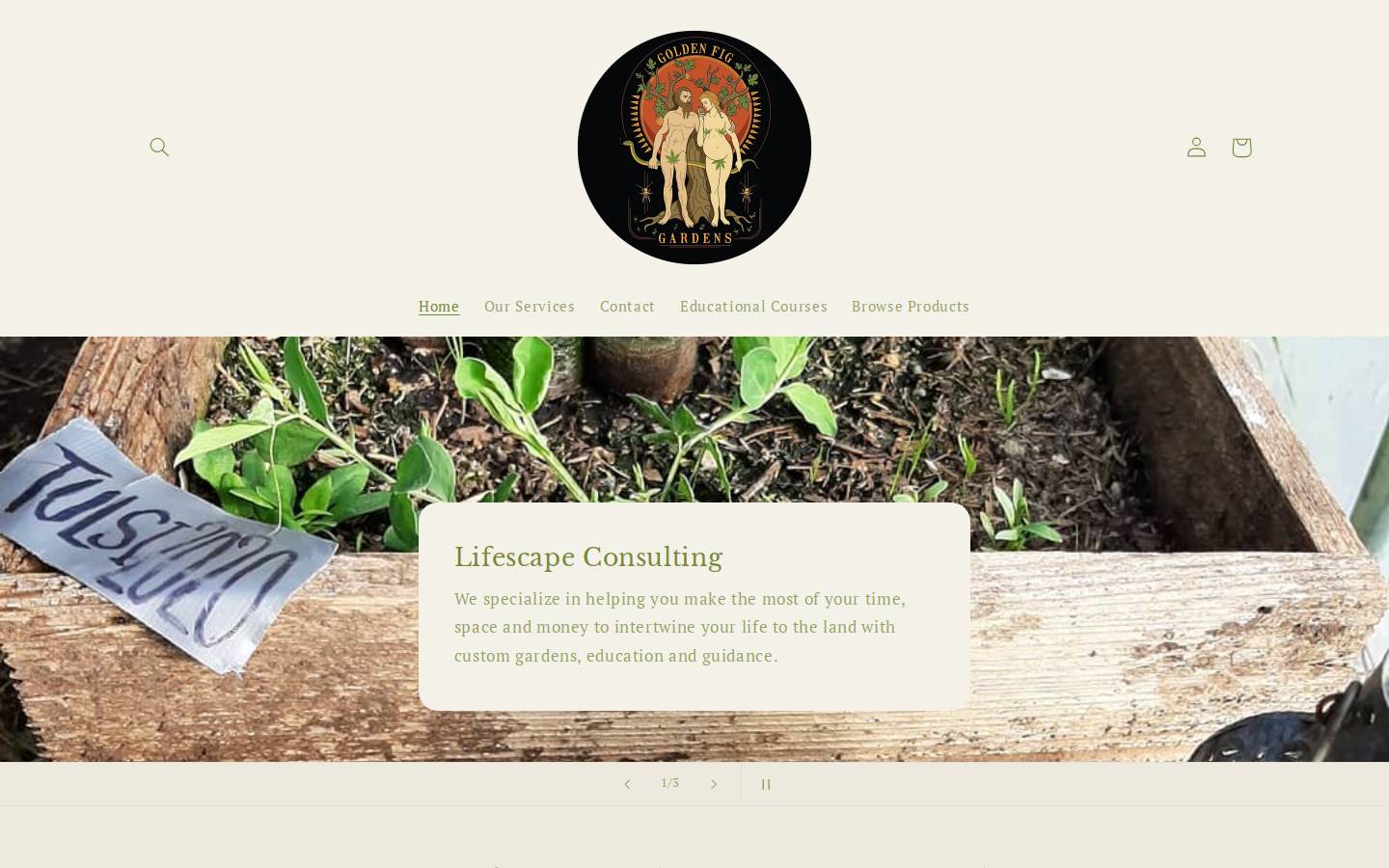 goldenfiggardens.com homepage screenshot