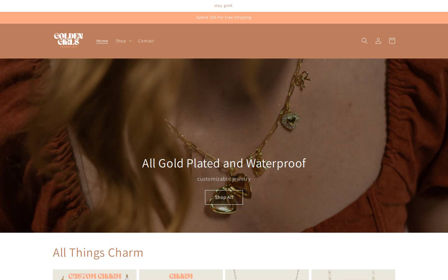 goldengirlsjewelry.com homepage screenshot