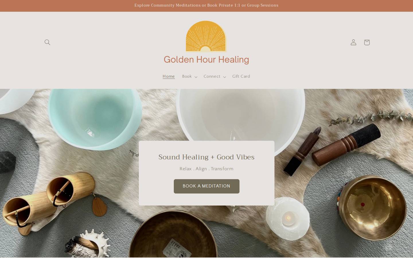 goldenhourhealing.com homepage screenshot