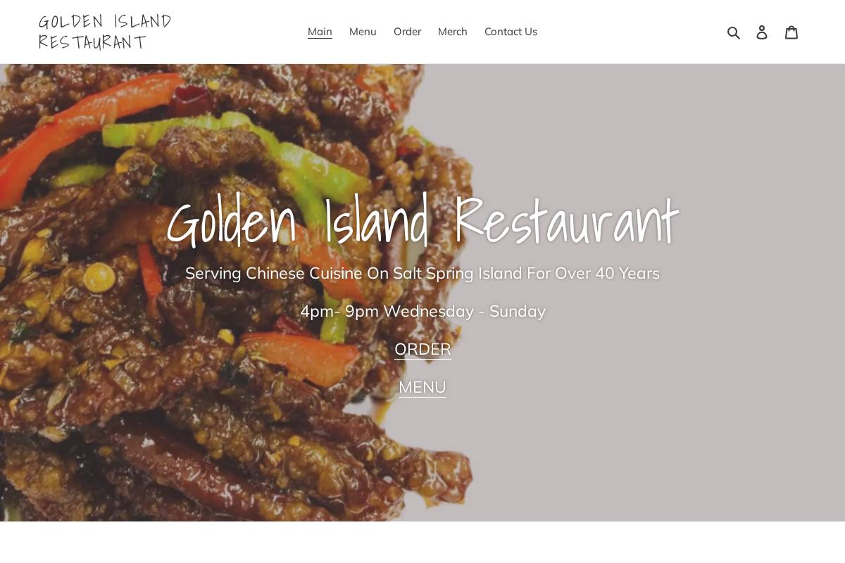 goldenislandrestaurant.ca homepage screenshot