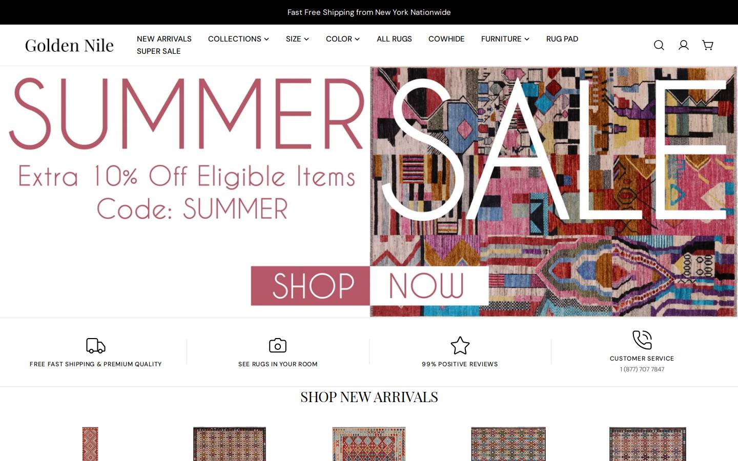 Golden Nile homepage screenshot