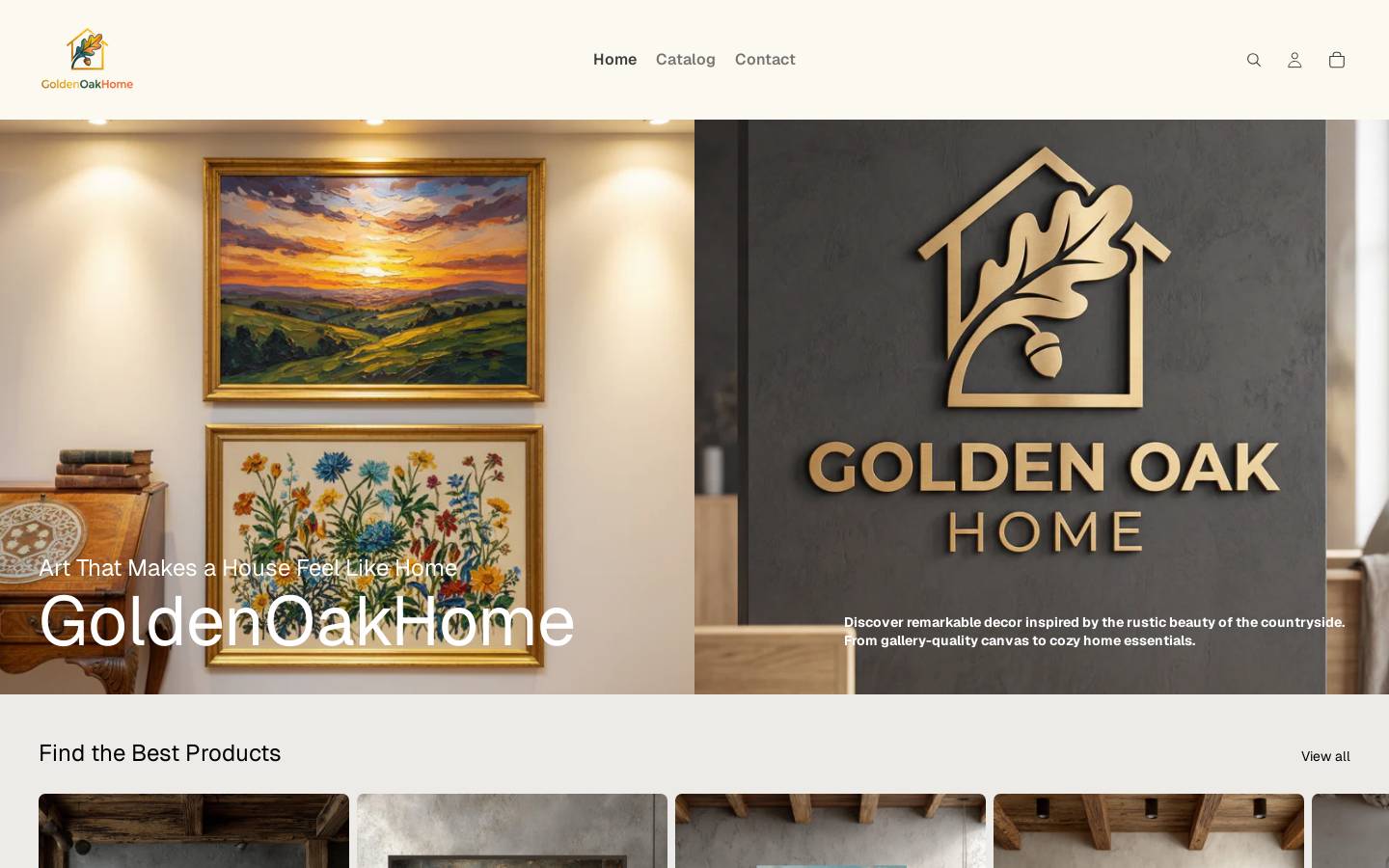 goldenoakhome.com homepage screenshot