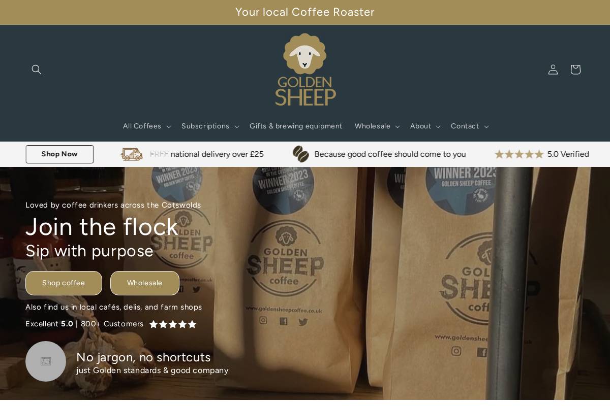 goldensheepcoffee.co.uk homepage screenshot