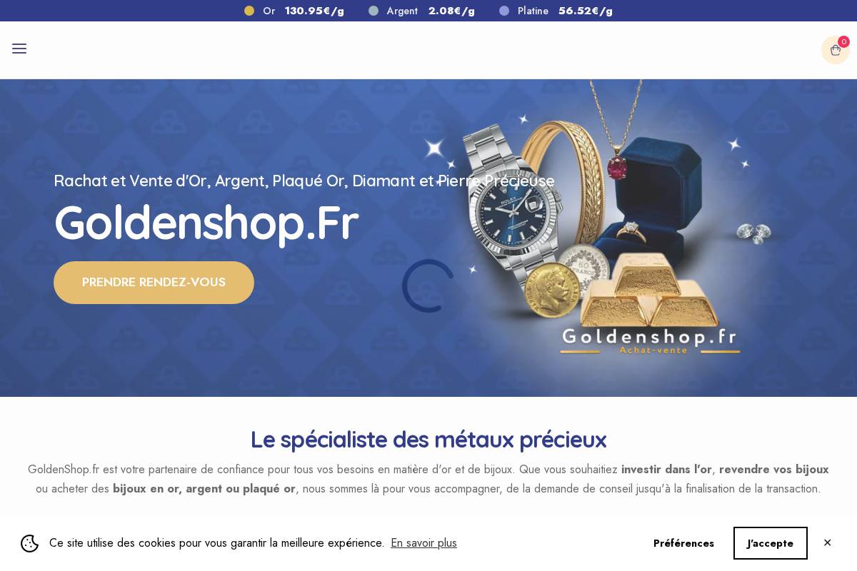 goldenshop.fr homepage screenshot