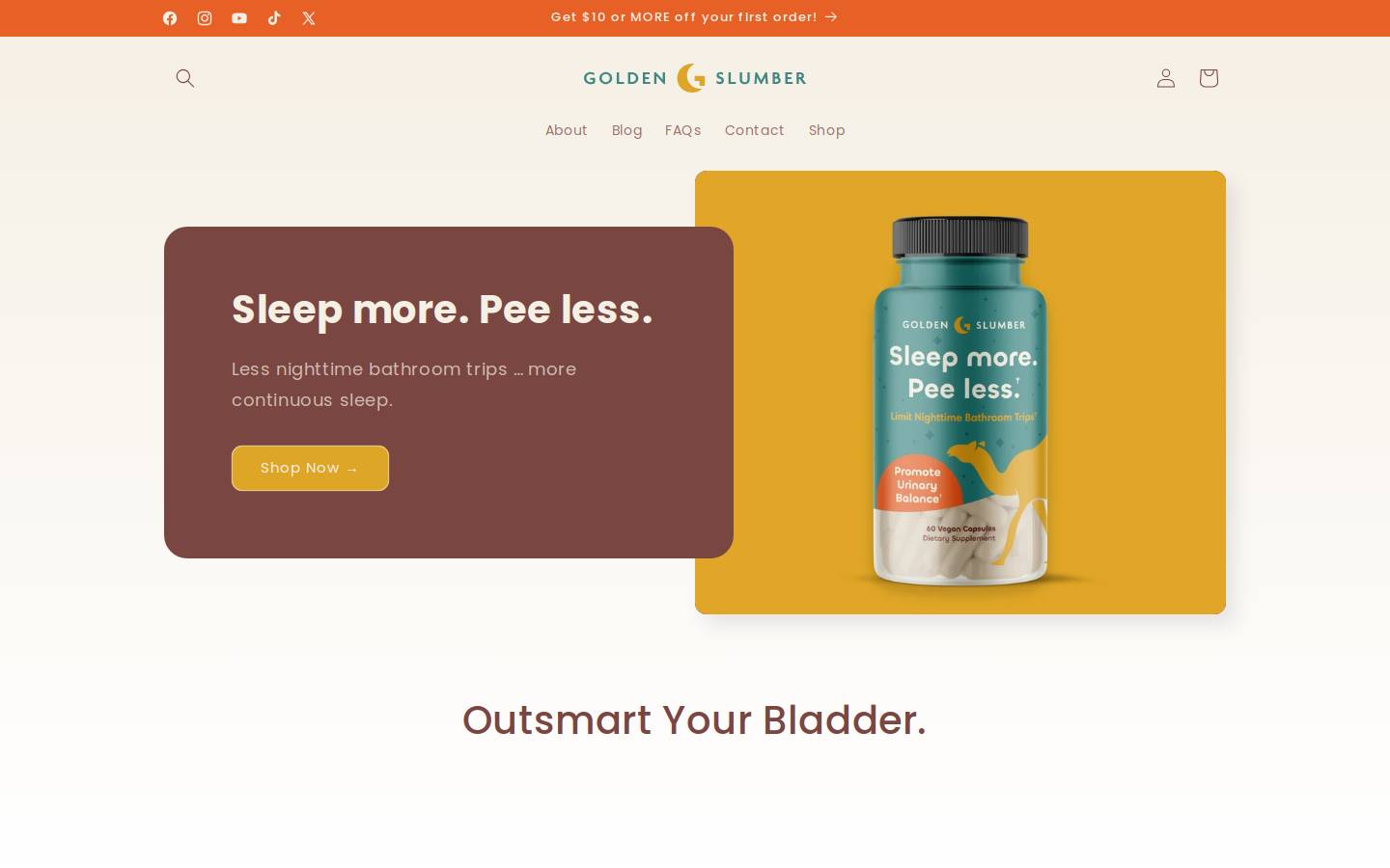 goldenslumber.com homepage screenshot