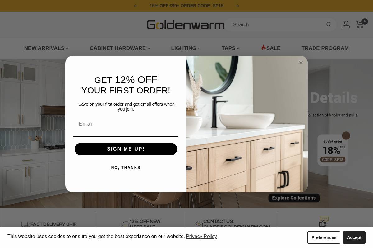 Goldenwarm homepage screenshot