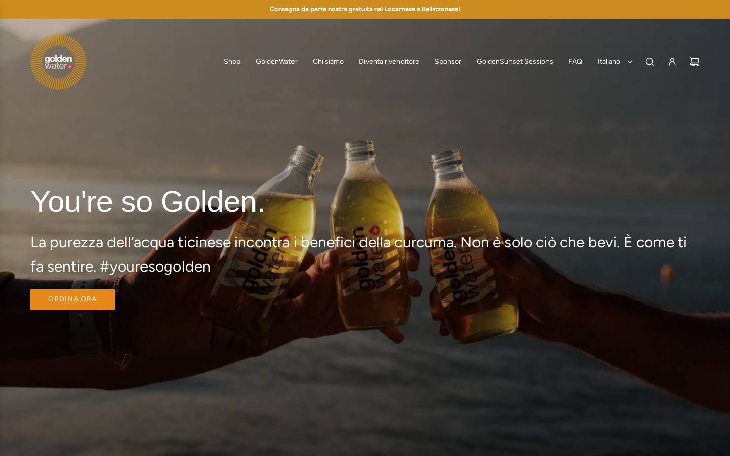 goldenwater.ch homepage screenshot