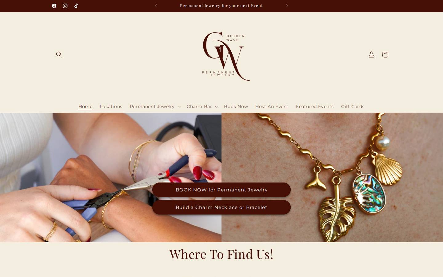 goldenwavejewelry.com homepage screenshot