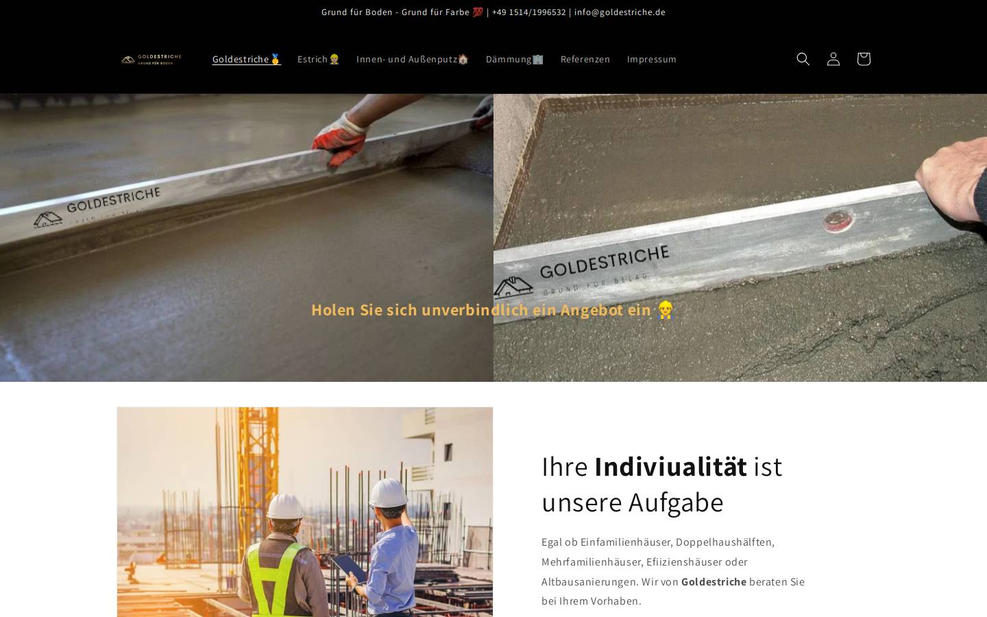goldestriche.com homepage screenshot
