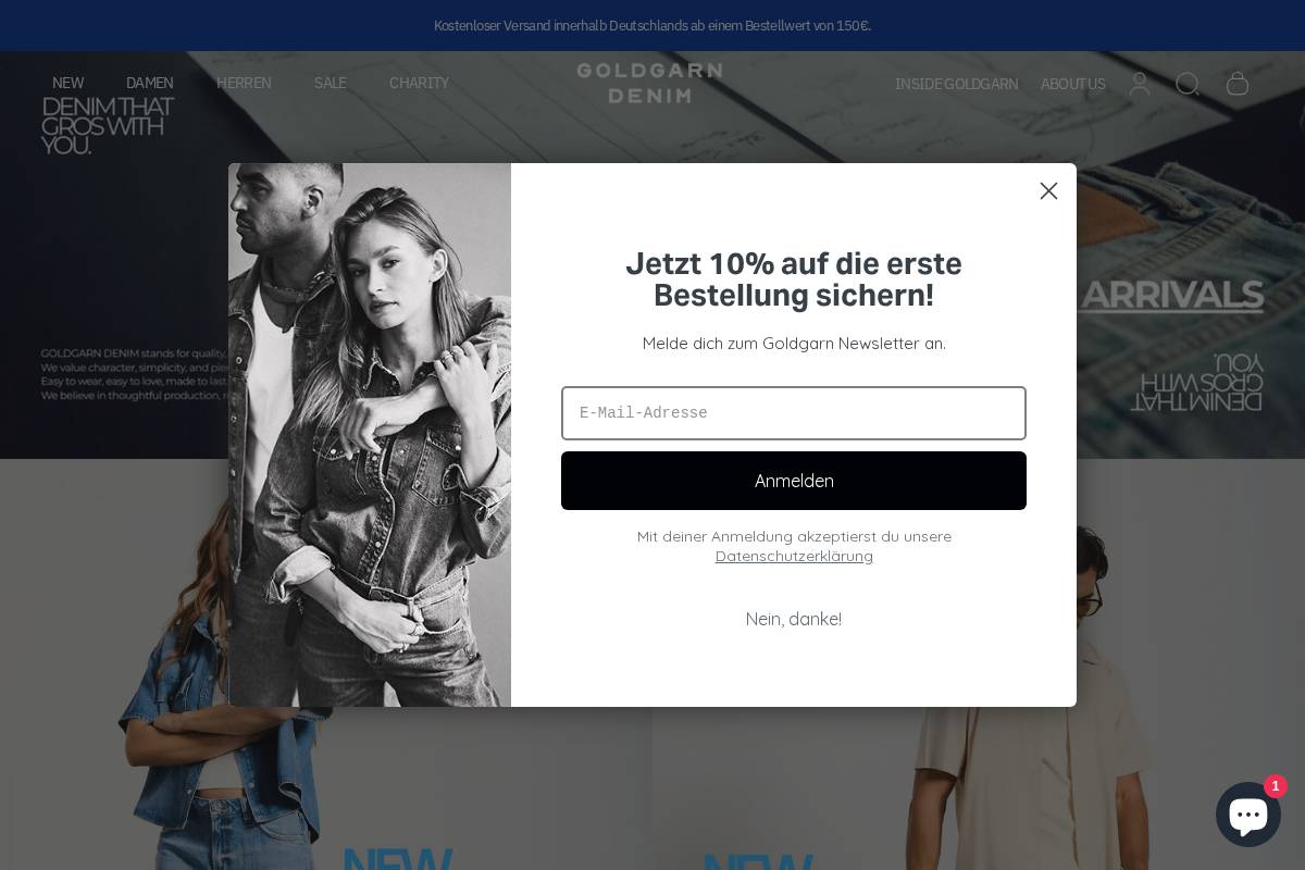 goldgarndenim.de homepage screenshot