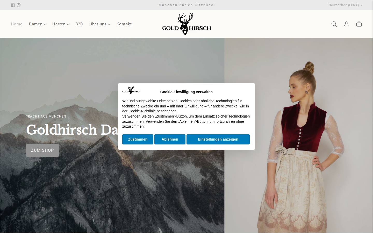 goldhirsch-tracht.com homepage screenshot