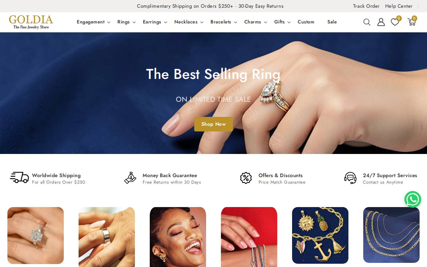 Goldia homepage screenshot