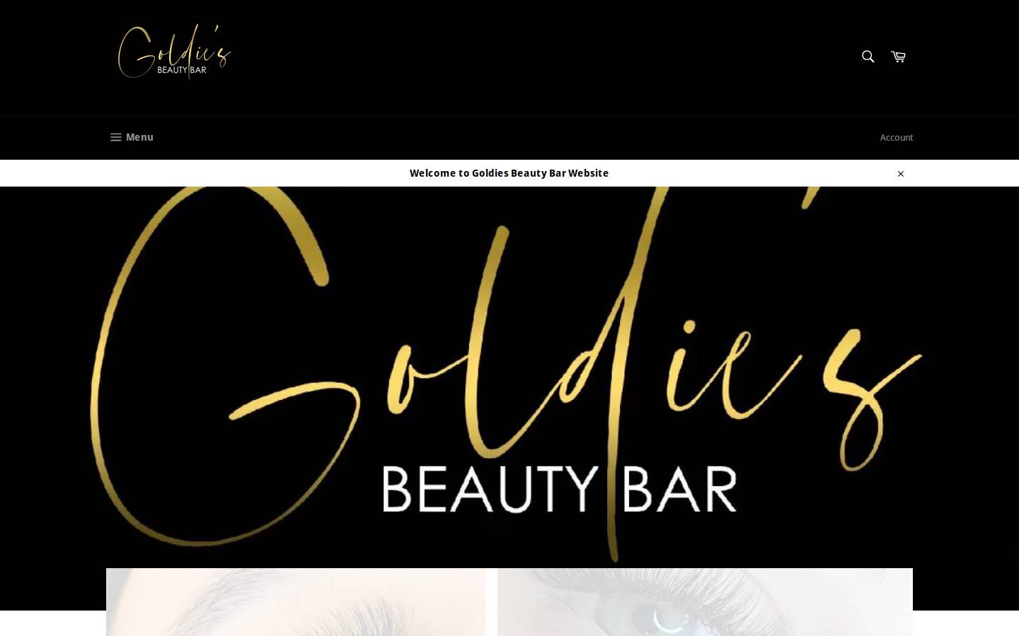 goldiesbeautybar.com homepage screenshot