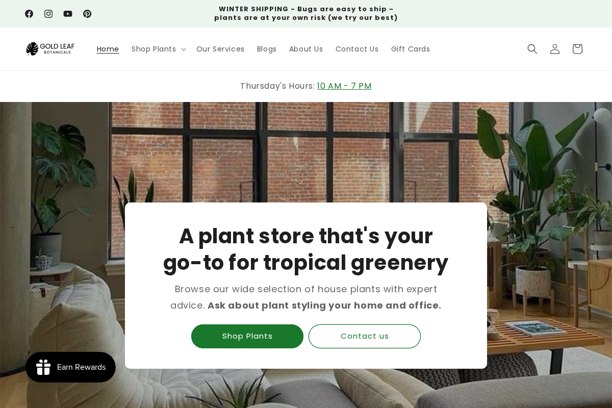 Gold Leaf Botanicals homepage screenshot