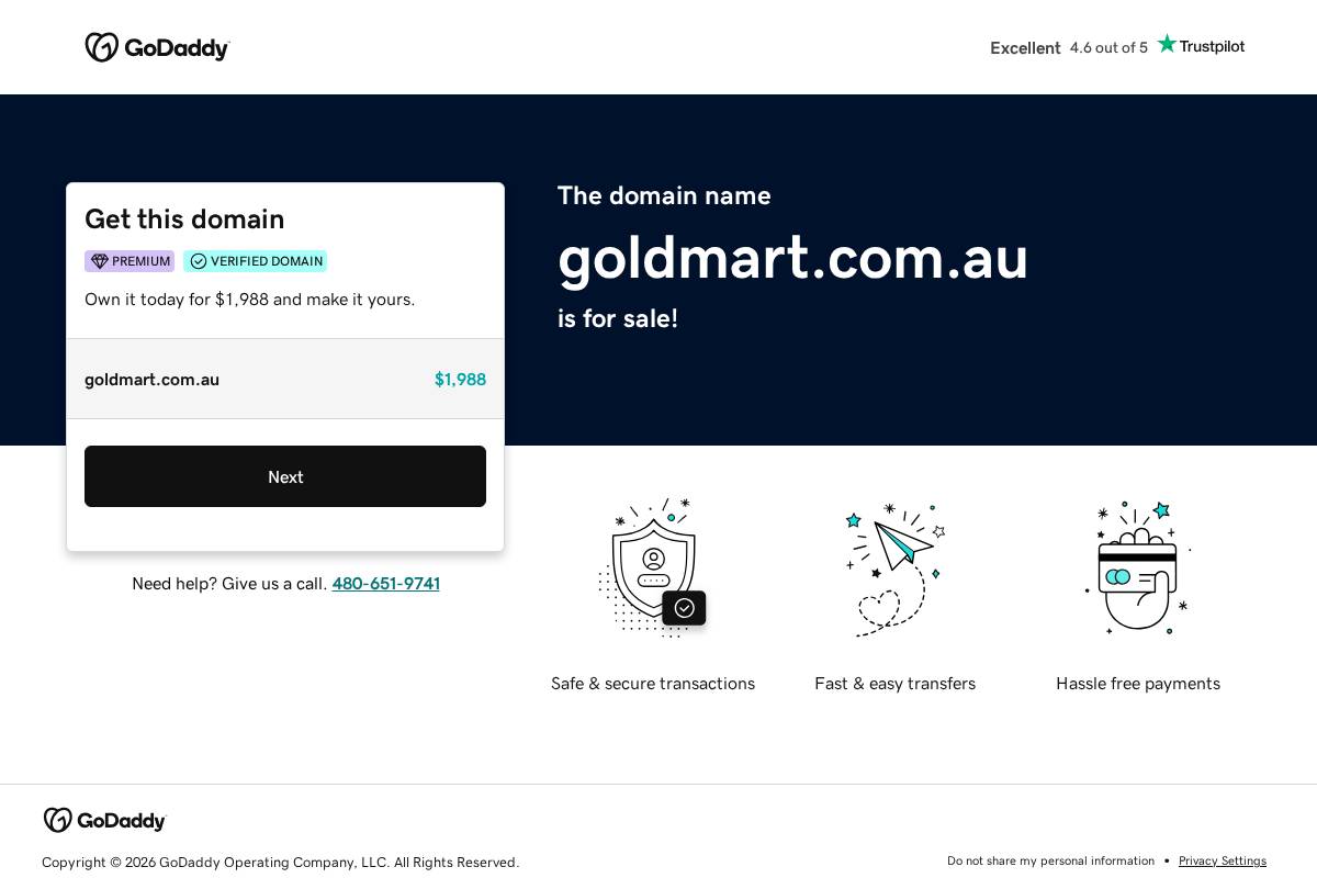 Goldmart homepage screenshot