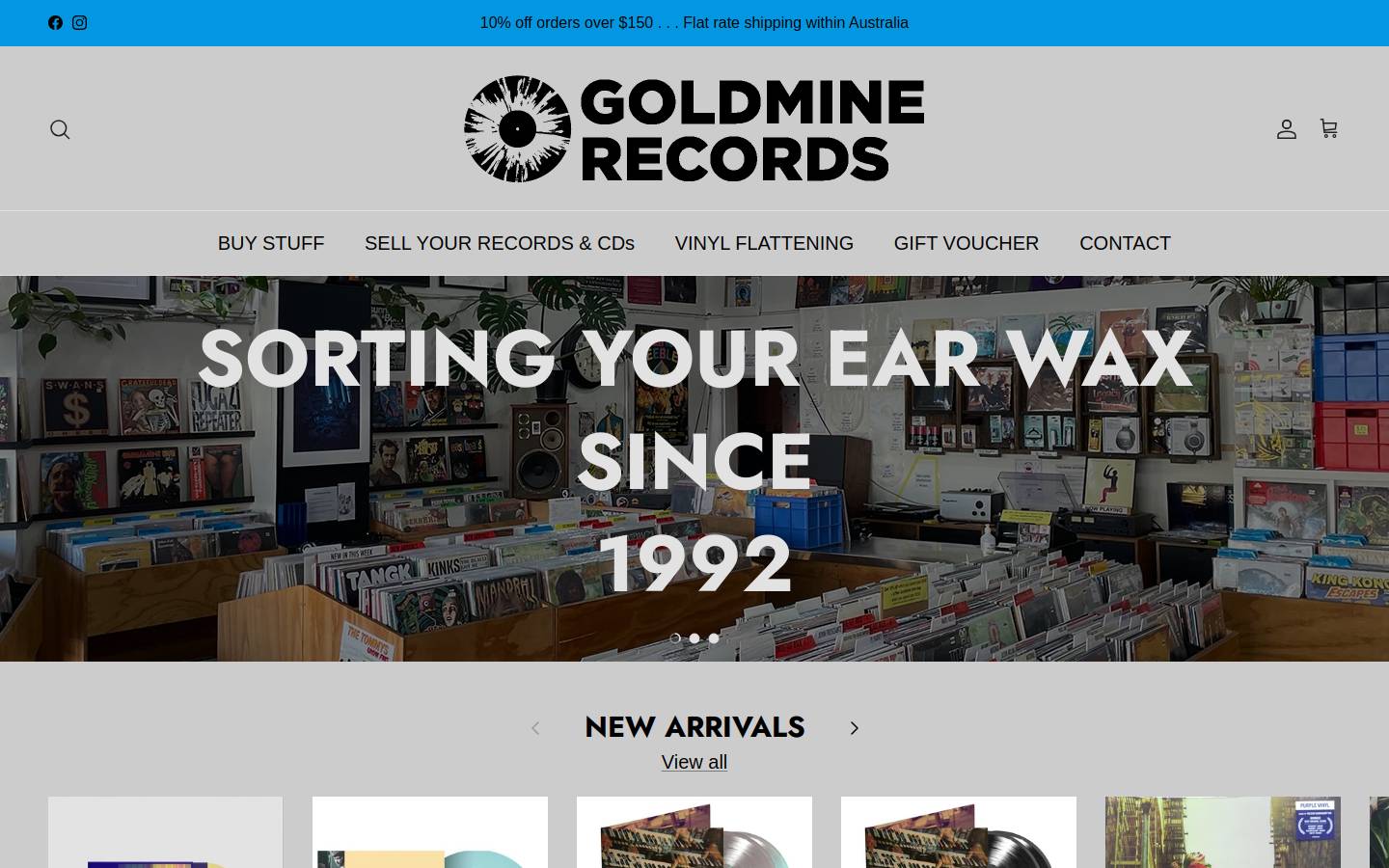 goldminerecords.com.au homepage screenshot