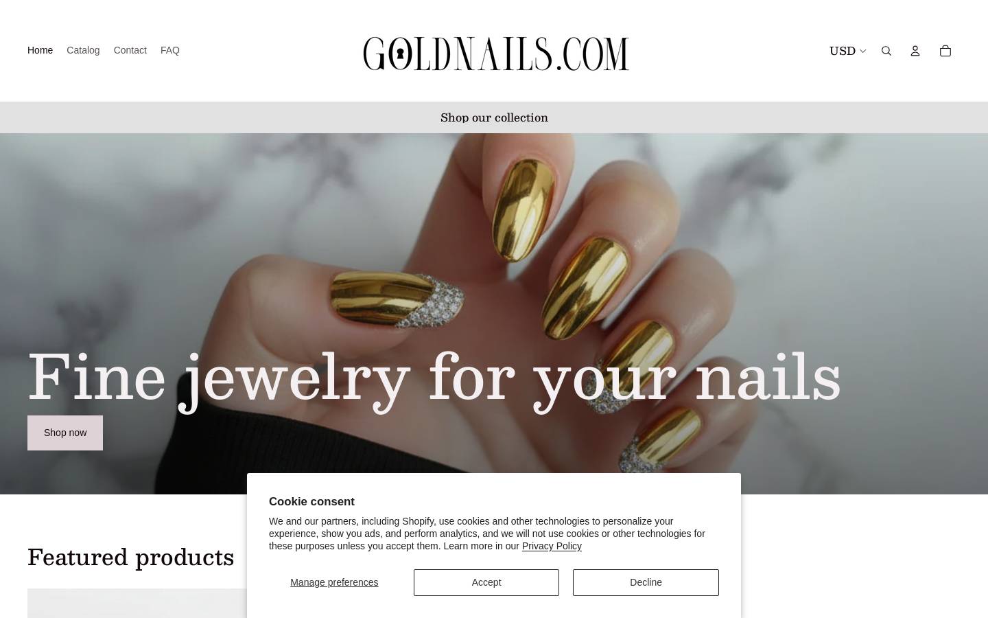 goldnails.com homepage screenshot