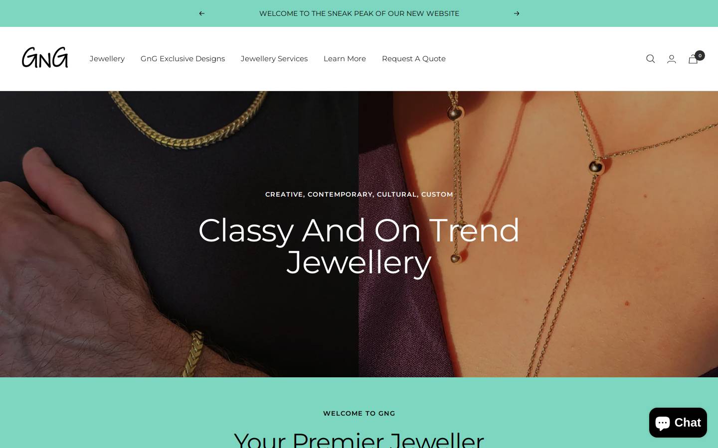 goldnglitter.ca homepage screenshot