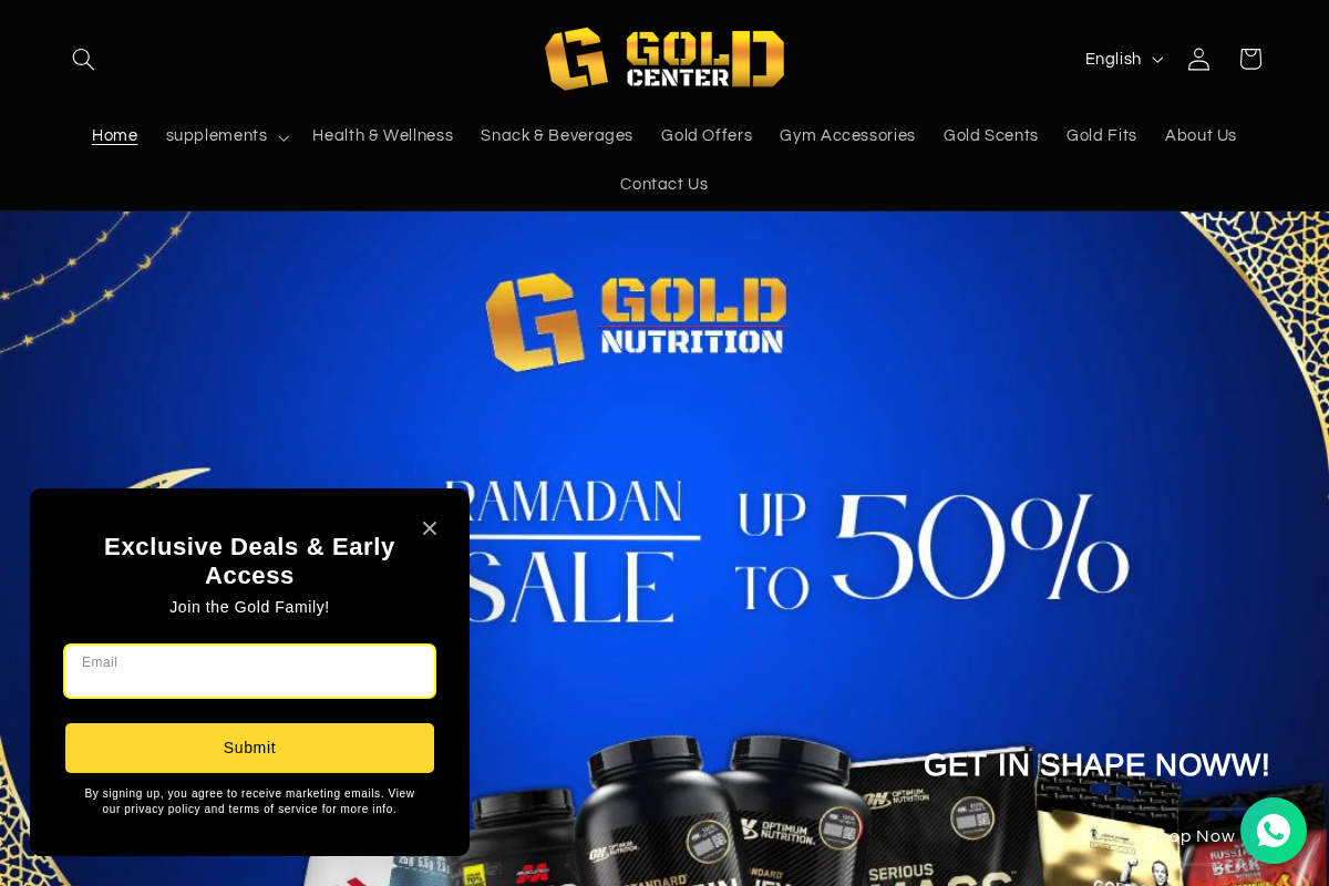 Gold Nutrition homepage screenshot