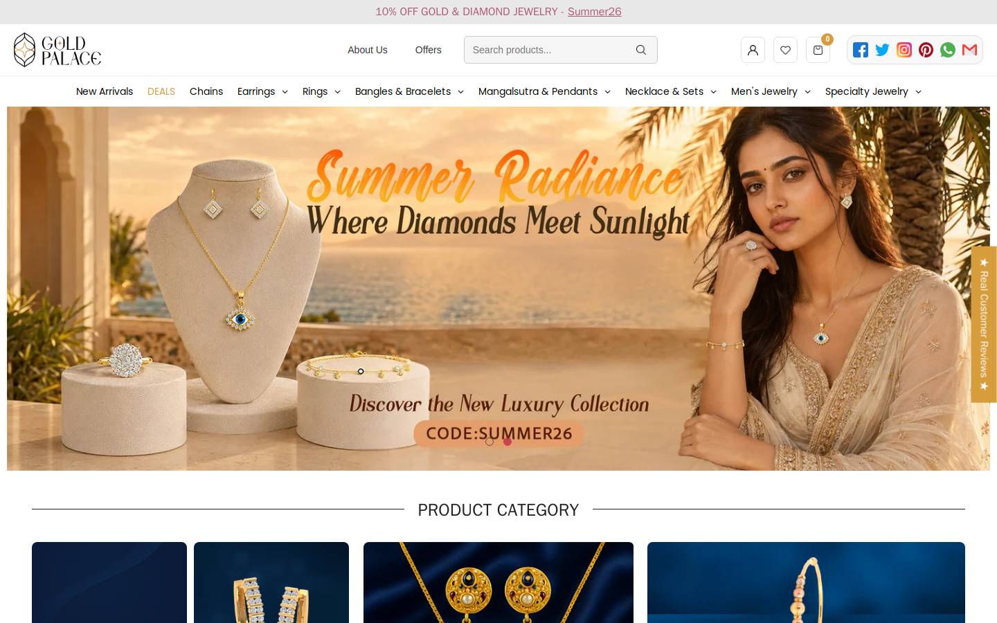 Goldpalace homepage screenshot