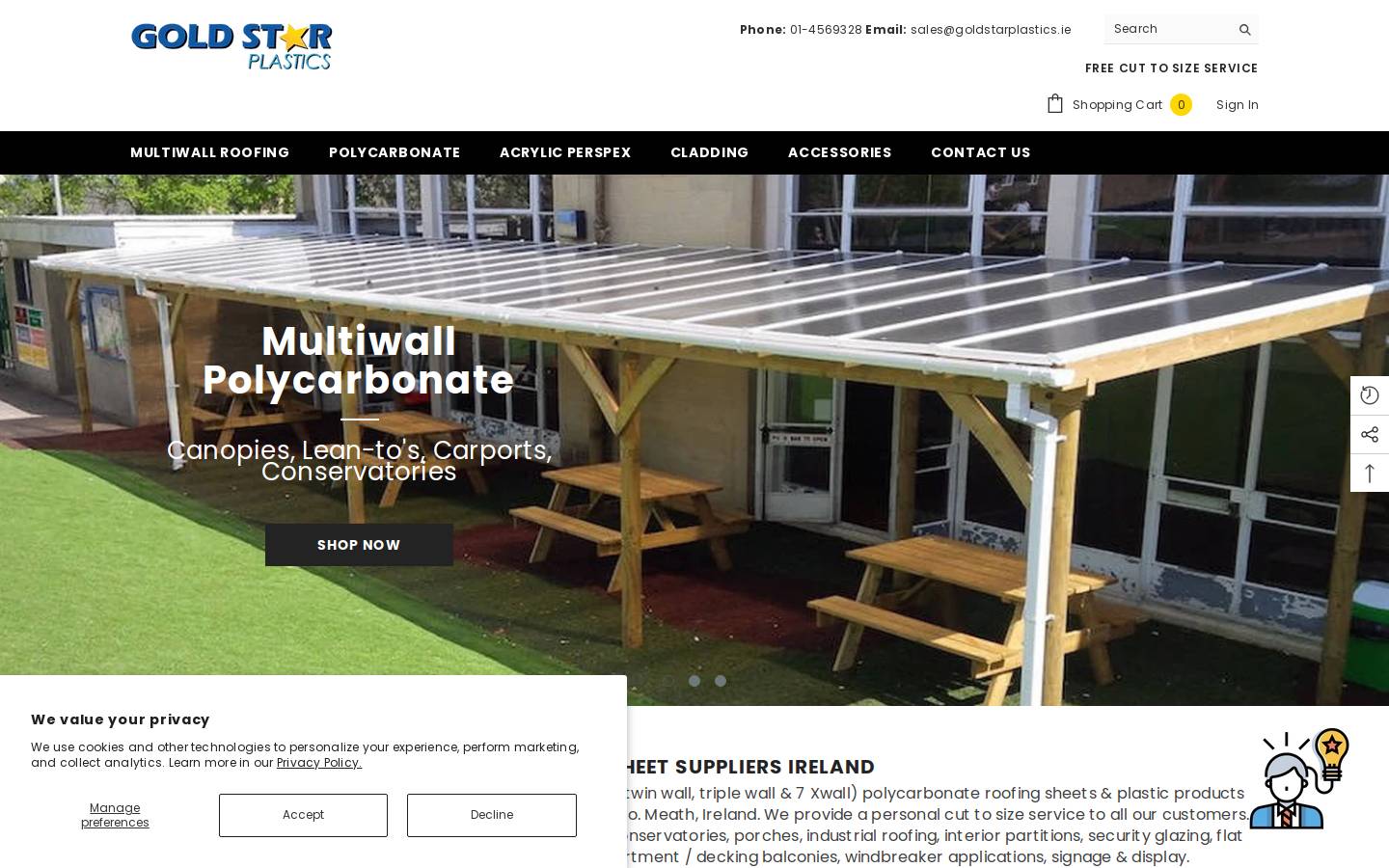 goldstarplasticsireland.ie homepage screenshot