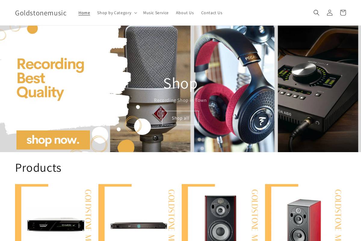 goldstonemusic.net homepage screenshot