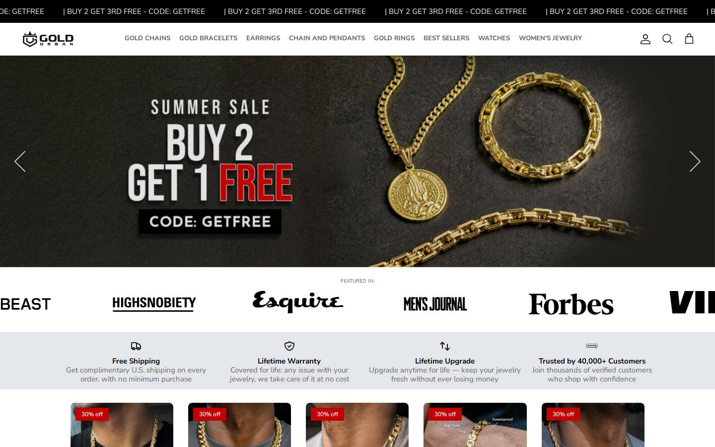 goldurban.com homepage screenshot