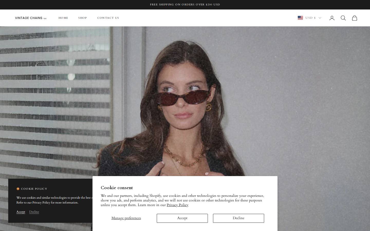Goldvintagechains homepage screenshot