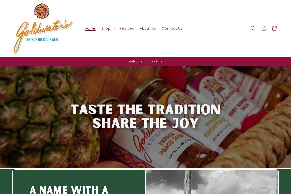 goldwaters.com homepage screenshot