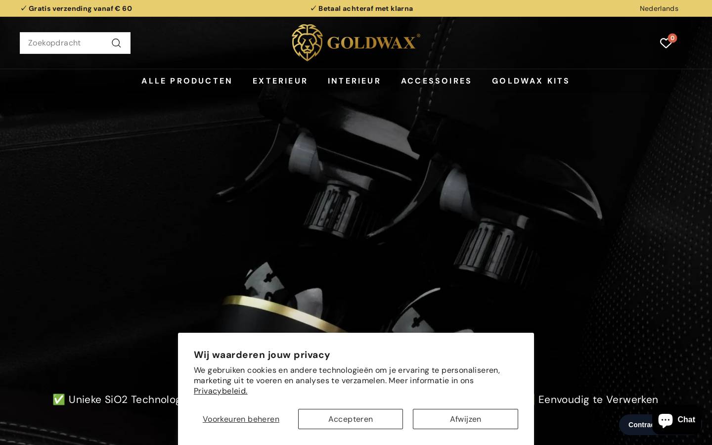 GOLDWAX homepage screenshot