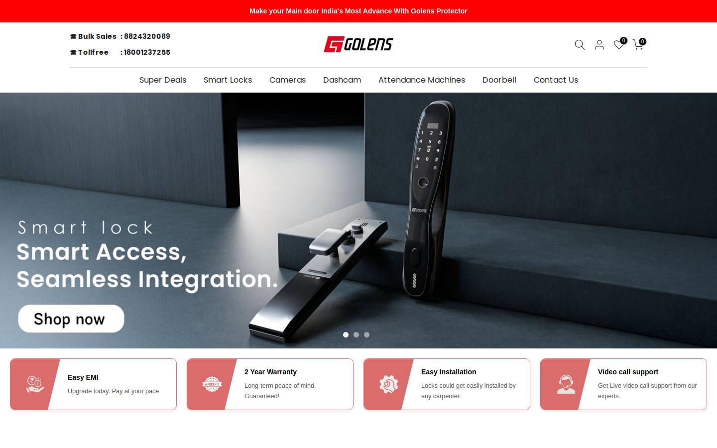 golens.in homepage screenshot