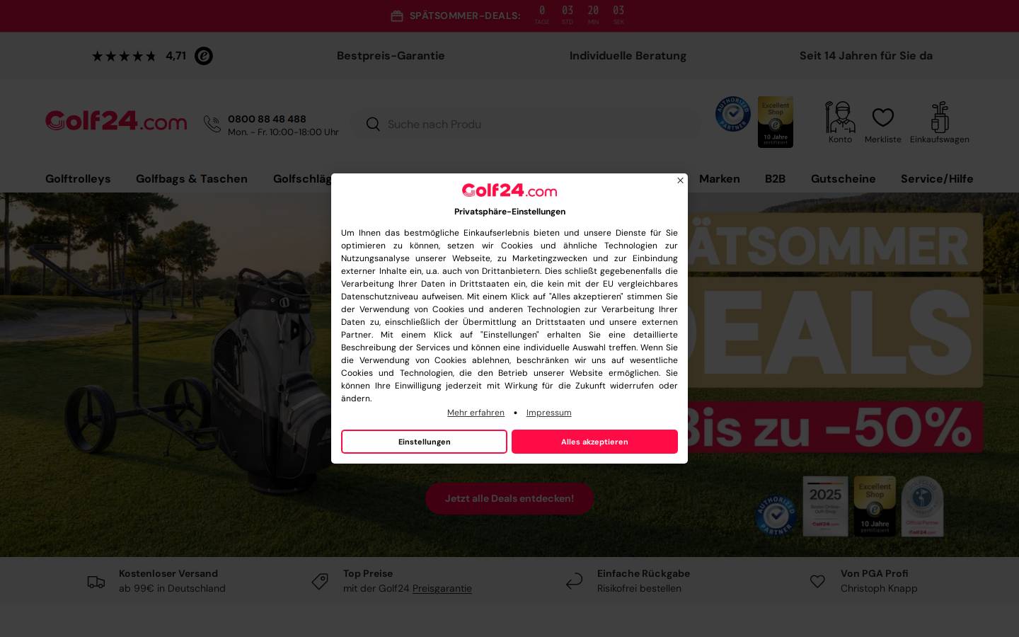 Golf24 homepage screenshot