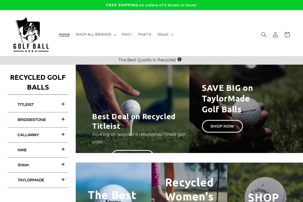 golfballhero.com homepage screenshot