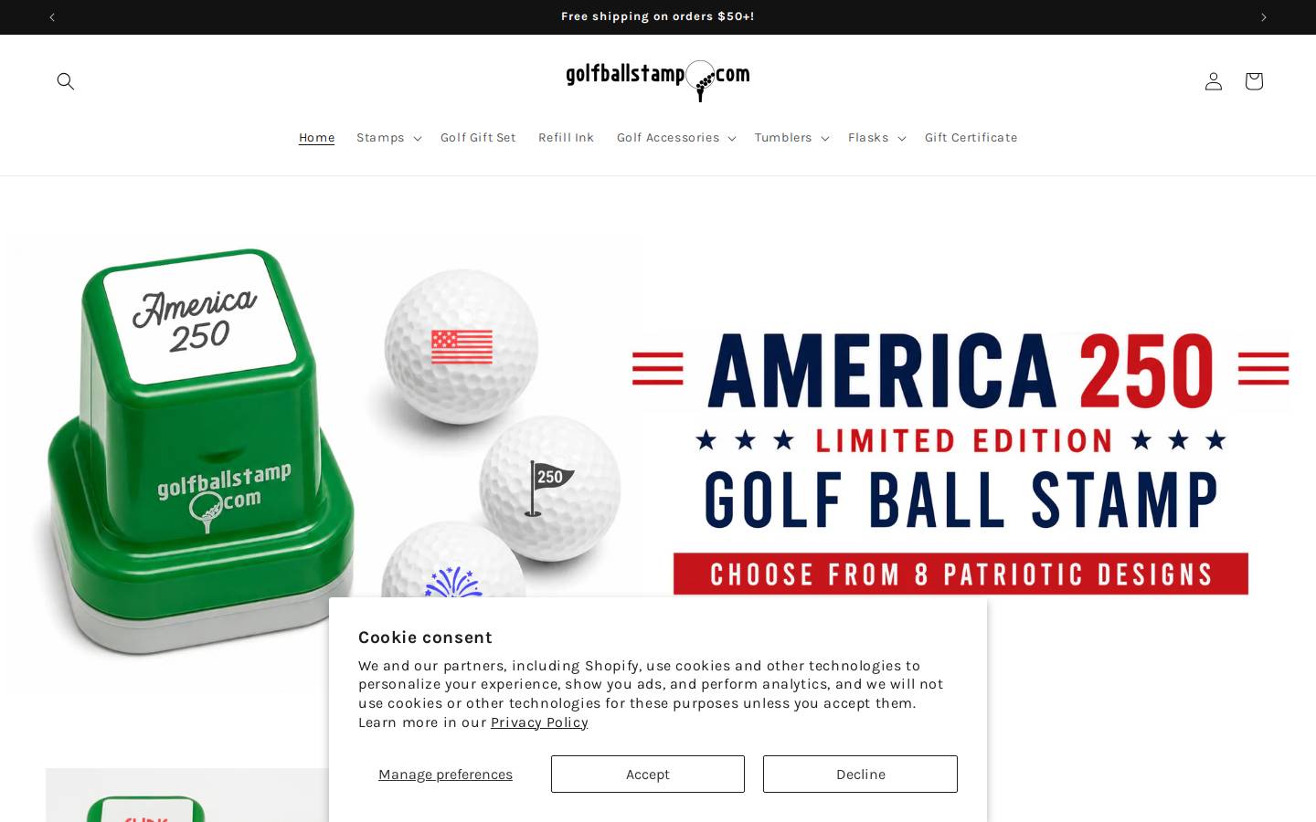 golfballstamp.com homepage screenshot