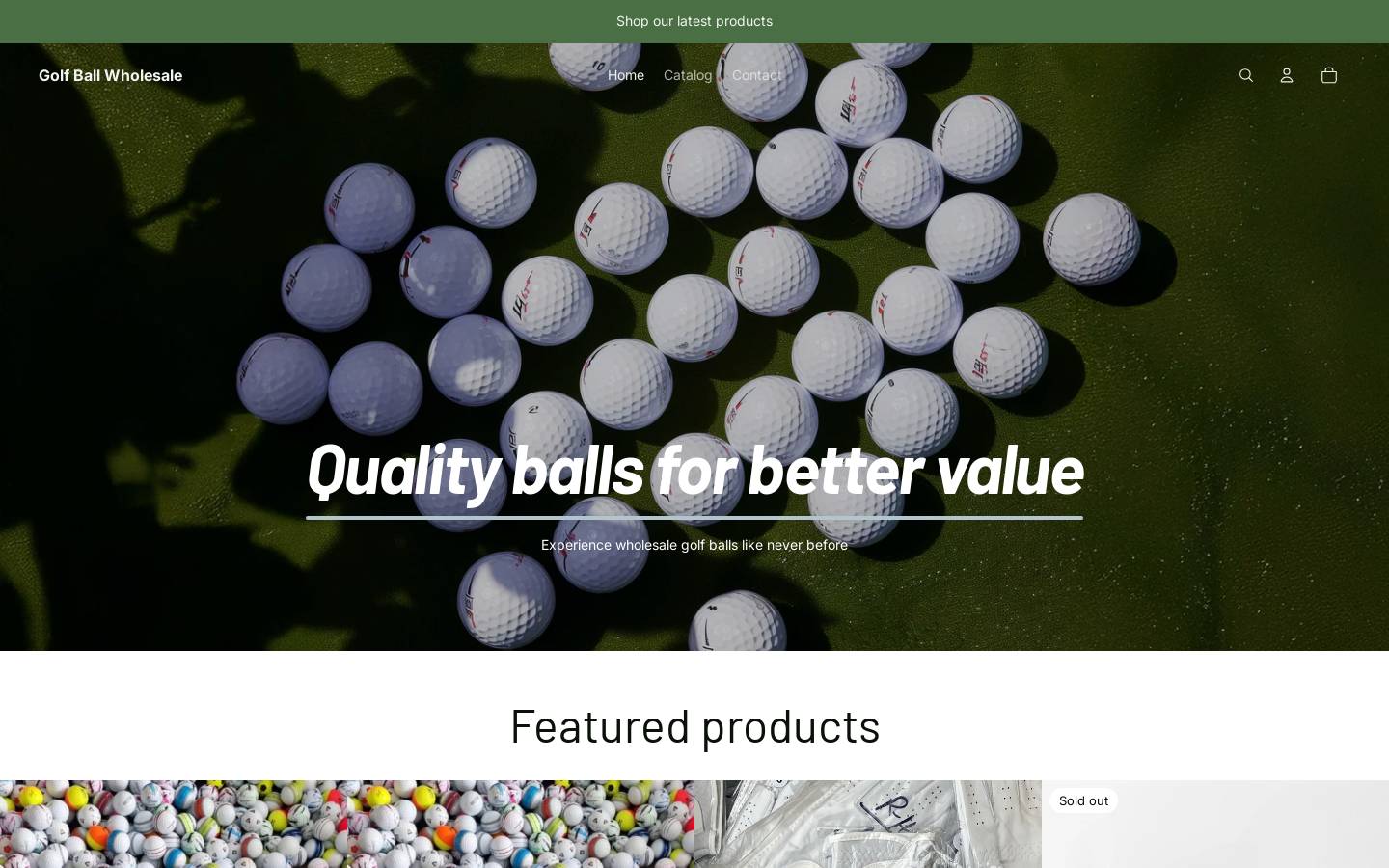 golfballwholesale.com homepage screenshot