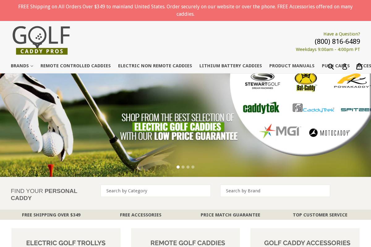 golfcaddypros.com homepage screenshot
