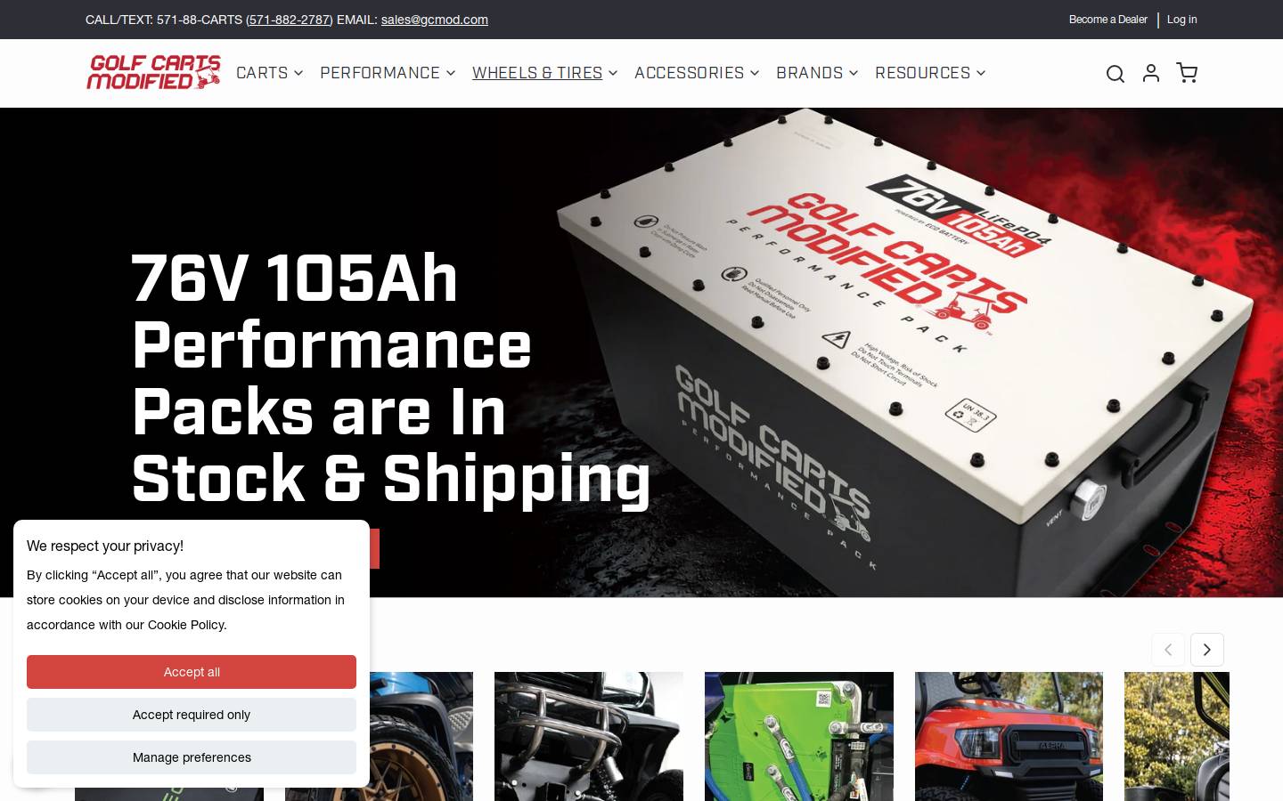 golfcartsmodified.com homepage screenshot