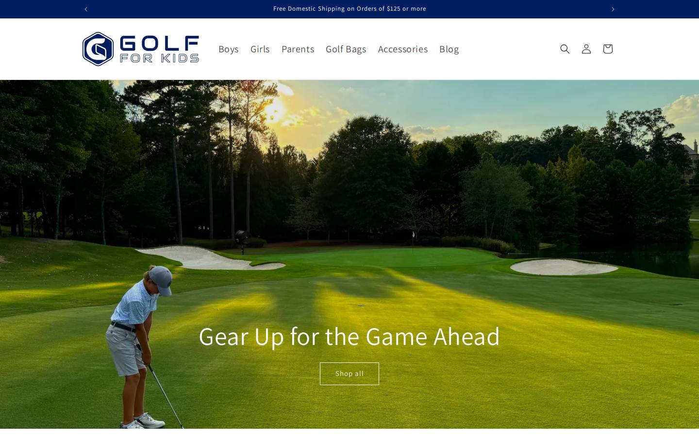 golffkids.com homepage screenshot