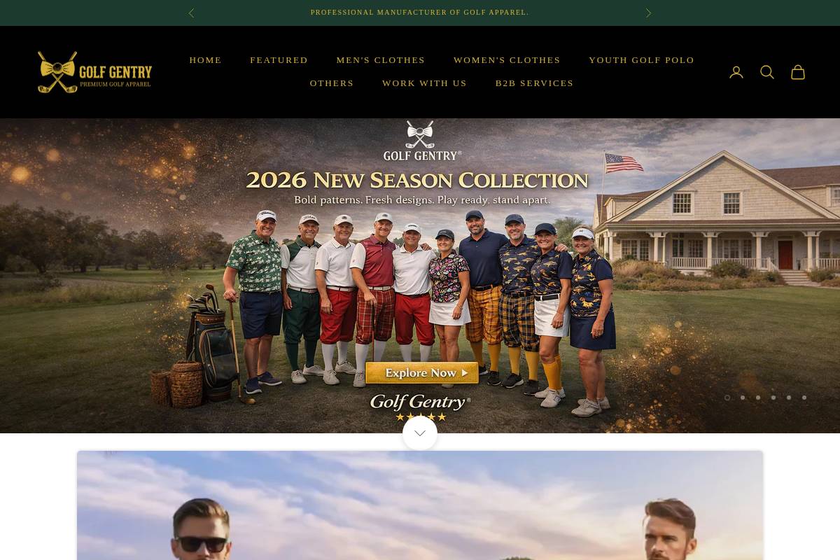 Golfgentry homepage screenshot