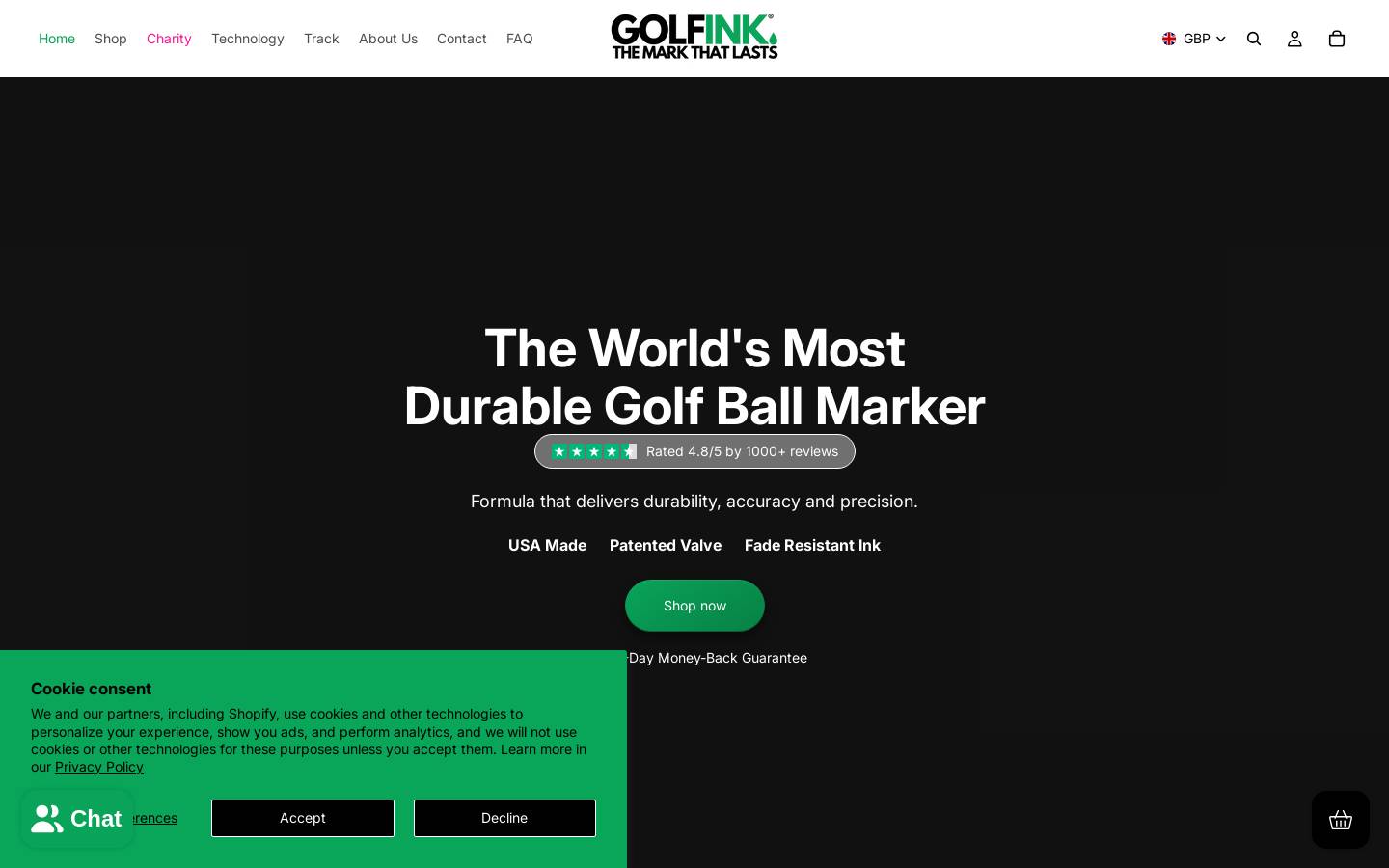 golfink.shop homepage screenshot