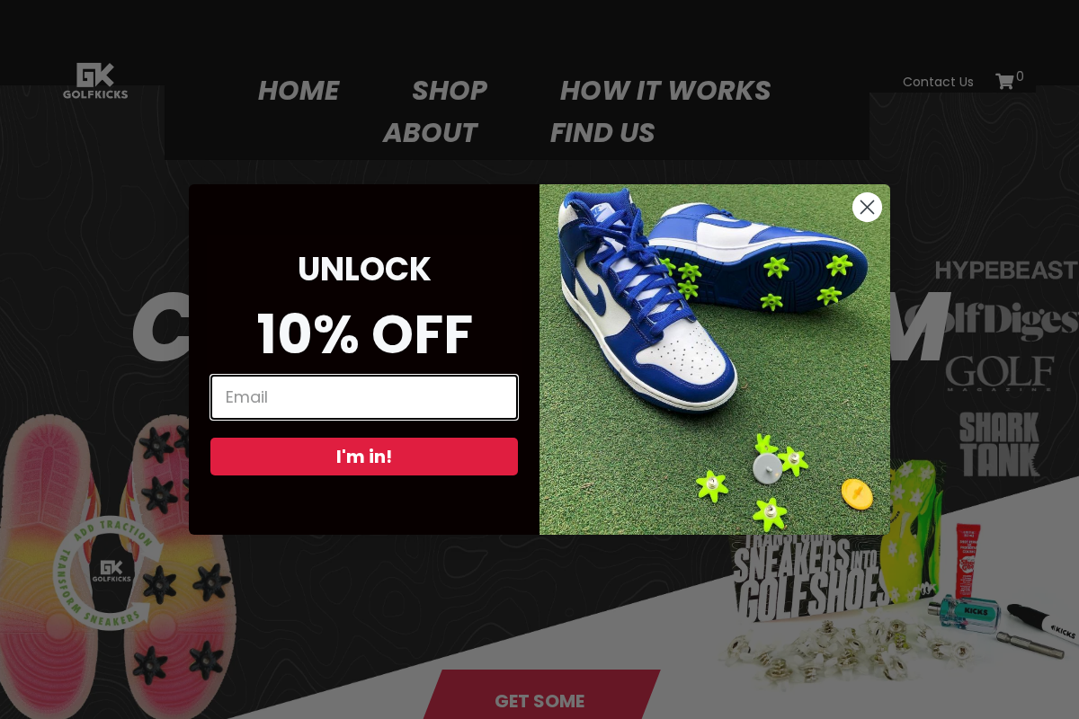 golfkicks.com homepage screenshot