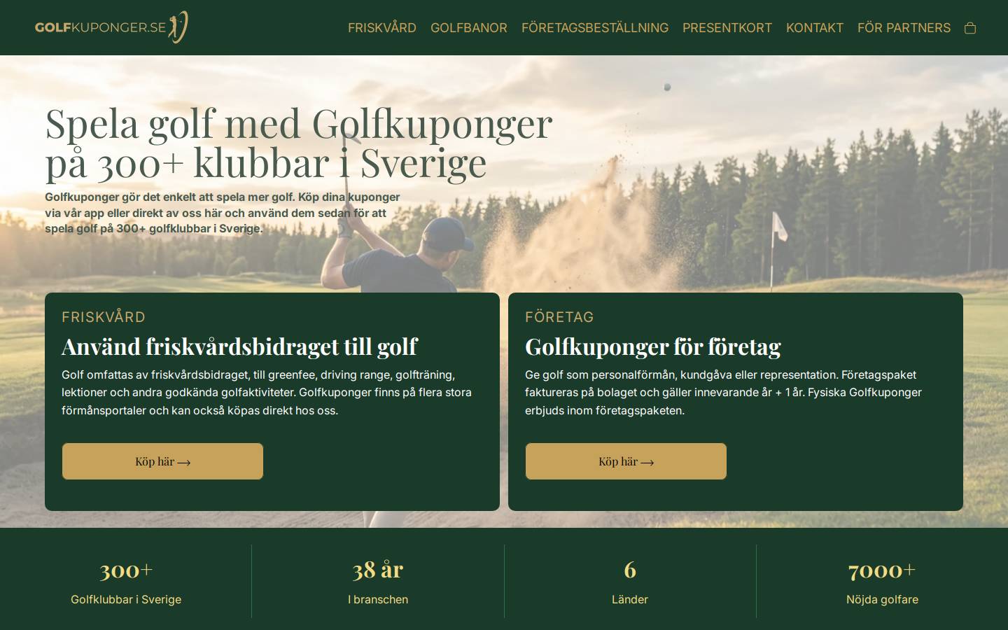 golfkuponger.se homepage screenshot